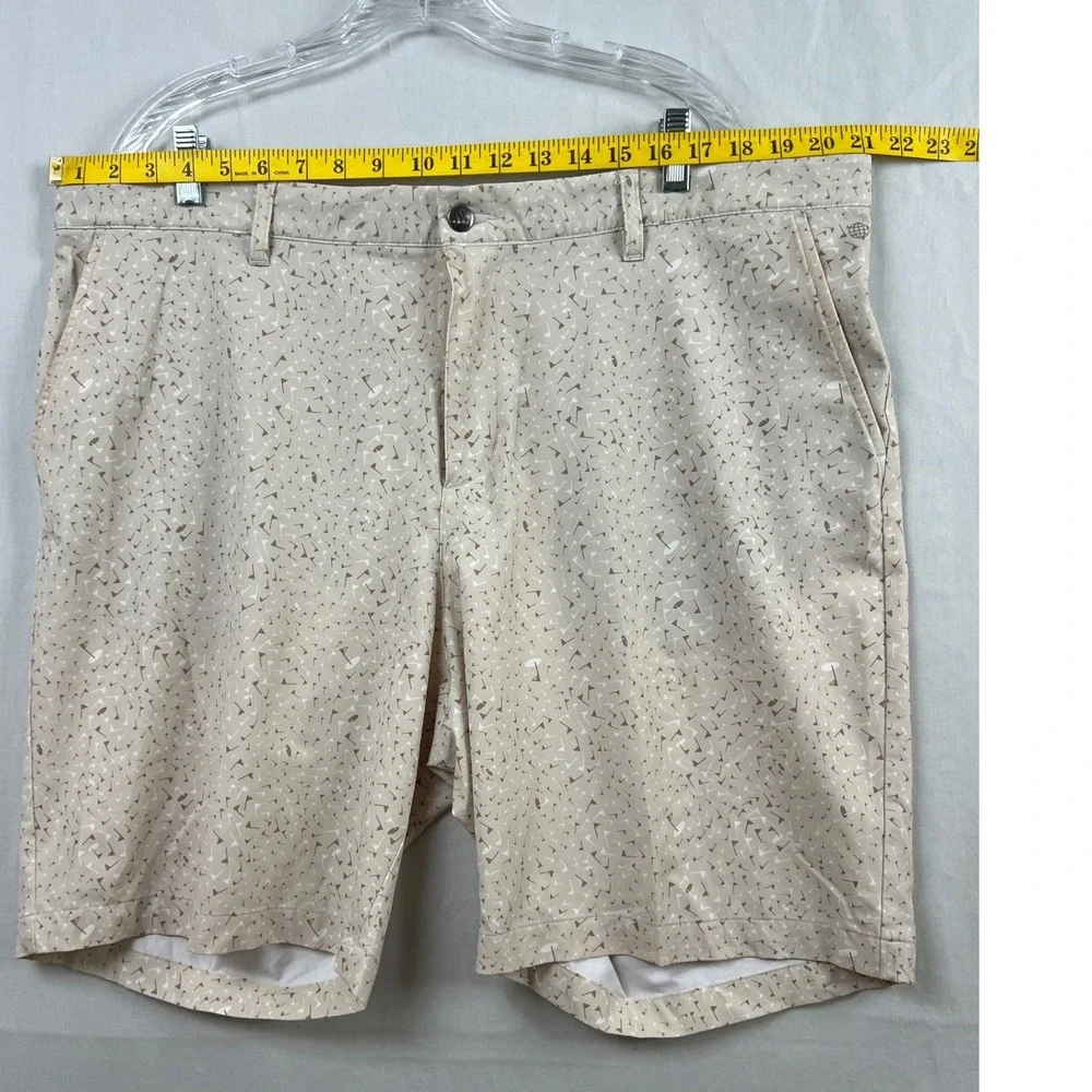 Adidas Golf Shorts Mens 40 Beige Flag Print All Over Performance Stretch Sports